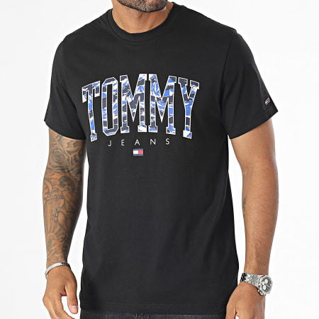 Tommy Jeans - Maglietta Camicia Regular Camo College 7726 Nero