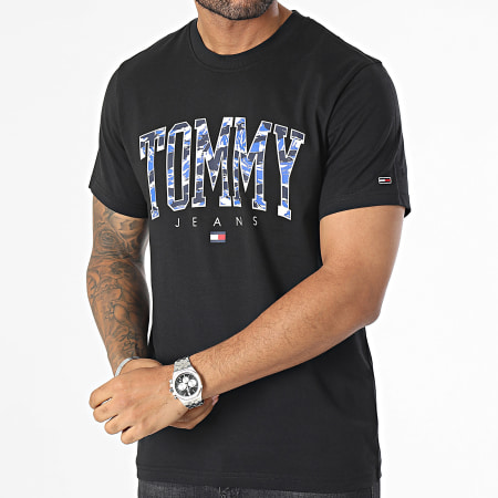 Tommy Jeans - Maglietta Camicia Regular Camo College 7726 Nero