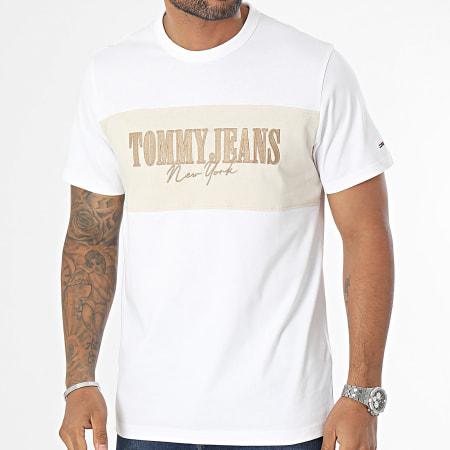 Tommy Jeans - Tee Shirt Linear Block 7914 Blanc