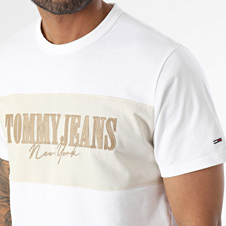 Tommy Jeans - Tee Shirt Linear Block 7914 Blanc