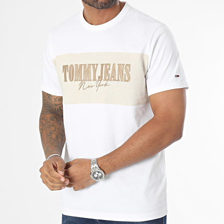 Tommy Jeans - Camiseta Linear Block 7914 Blanca