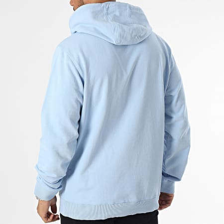 Tommy Jeans - Felpa con cappuccio Signature 7912 blu chiaro lavata regolare