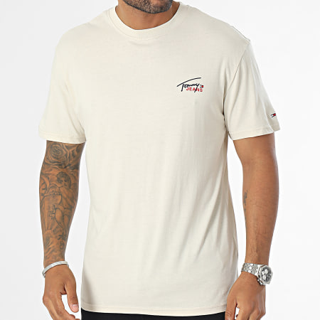 Tommy Jeans - Tee Shirt Classic Small Flag 7714 Beige