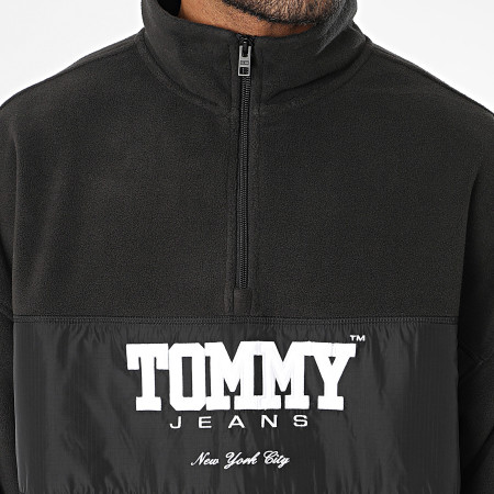 Tommy Jeans - Top in tessuto misto con scollo a zip 7803 nero
