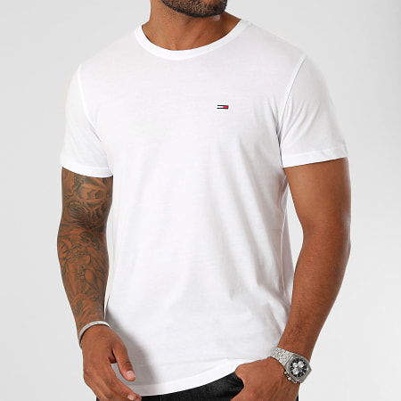 Tommy Jeans - Tee Shirt Slim Jersey Blanc