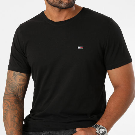 Tommy Jeans - Slim Jersey Tee Negro