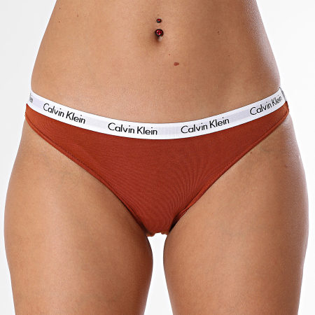 Calvin Klein - Lot De 3 Culottes Femme QD5146E Noir Bordeaux Orange