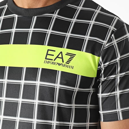 EA7 Emporio Armani - Camiseta a cuadros negra 6RPT39-PJPCZ