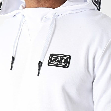 EA7 Emporio Armani - Sudadera de rayas con capucha 6RPM13-PJ05Z Blanco