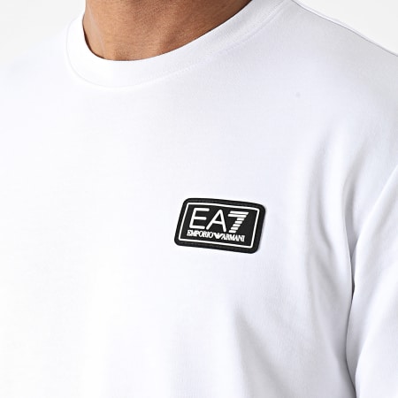 EA7 Emporio Armani - Sudadera con cuello redondo y rayas 6RPM12-PJ05Z Blanco