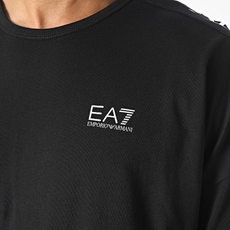 EA7 Emporio Armani - Camiseta a rayas 6RPT10-PJ7CZ Negro Plata