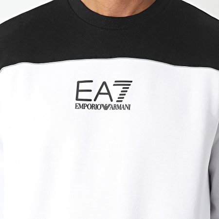 EA7 Emporio Armani - Felpa girocollo 6RPM29-PJ07Z Bianco Nero