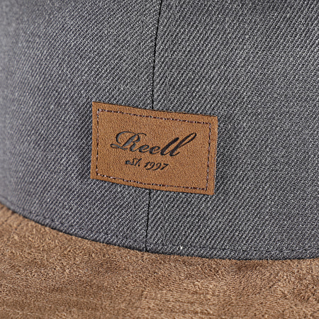 Reell Jeans - Casquette Snapback Suede Gris Anthracite Camel