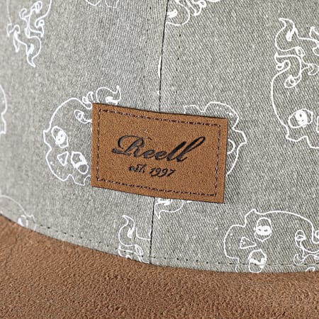 Reell Jeans - Cappello a scatto in pelle scamosciata grigio cammello