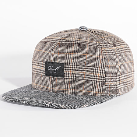 Reell Jeans - Cappellino Snapback Pitch Out Check Mix Beige Nero Bianco