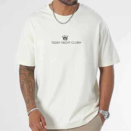Teddy Yacht Club - Tee Shirt Oversize Large Maison De Couture Half Rush Beige