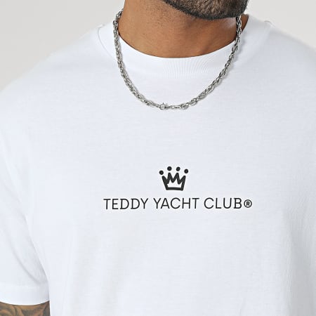 Teddy Yacht Club - Maglietta oversize di grandi dimensioni Maison De Couture a metà corsa bianca