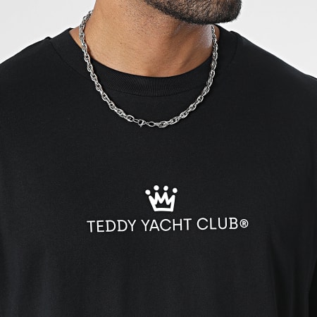 Teddy Yacht Club - Maglietta oversize di grandi dimensioni Maison De Couture a mezza corsa nera