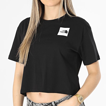 The North Face - Camiseta de mujer Crop Fine Negro