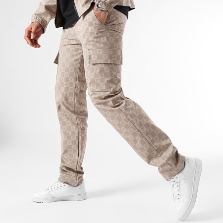 Final Club - Damier 0036 Set giacca con zip e pantaloni cargo beige