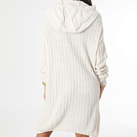 Only - Robe Pull Capuche Tessa Carey Beige Chiné