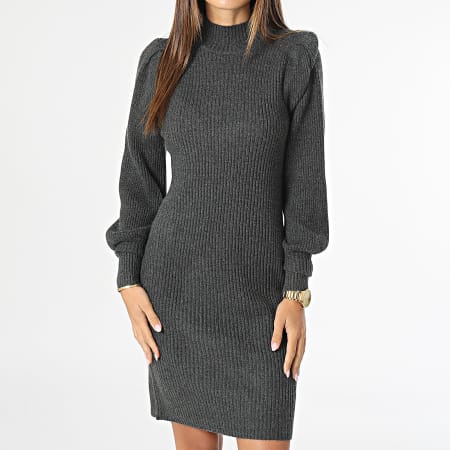 Only - Robe Pull Femme Katia Gris Anthracite Chiné