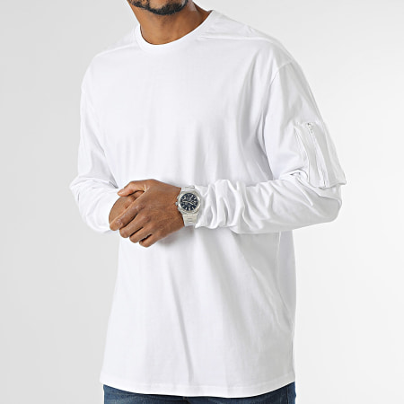 Urban Classics - Tee Shirt Manica lunga Oversize Tasca grande TB6310 Bianco