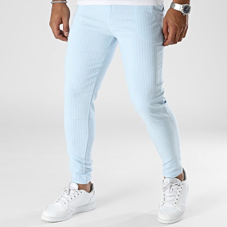 Frilivin Pantalon Chino A Rayures Bleu Clair LaBoutiqueOfficielle