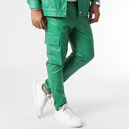 Frilivin - Conjunto de chaqueta y pantalón Cargo verde