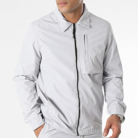 Frilivin - Set giacca con zip e pantaloni cargo grigi