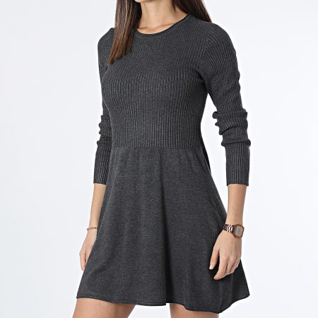 Only - Robe Manches Longues Femme Alma Gris Anthracite Chiné