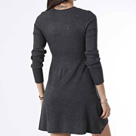 Only - Robe Manches Longues Femme Alma Gris Anthracite Chiné