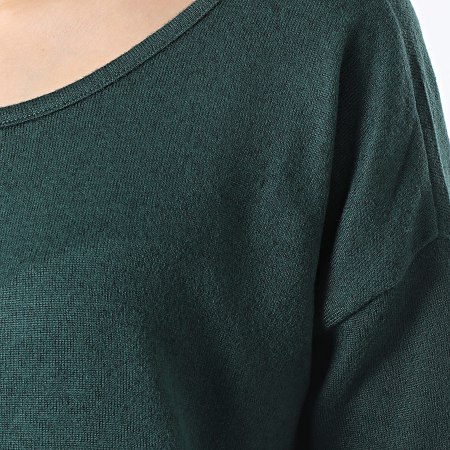 Only - Tee Shirt Manches Longues Femme Elcos Vert Bouteille