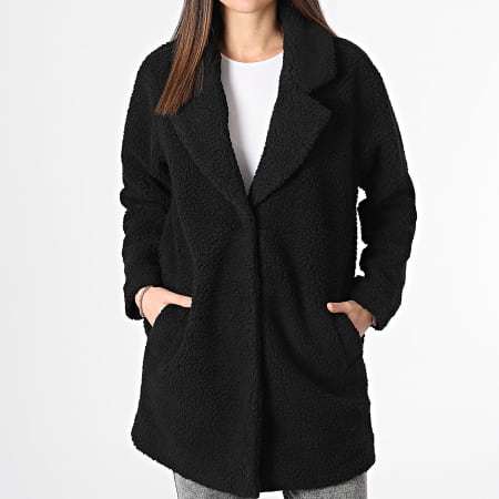 Only - Cappotto donna New Aurelia Black Sherpa