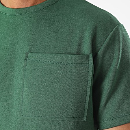 Frilivin - Set di pantaloni da jogging e t-shirt verde con taschino