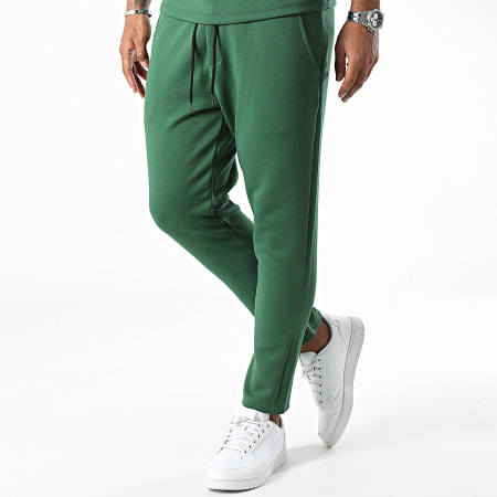 Frilivin - Set di pantaloni da jogging e t-shirt verde con taschino