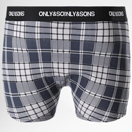 Only And Sons - Set di 3 boxer Fitz blu navy