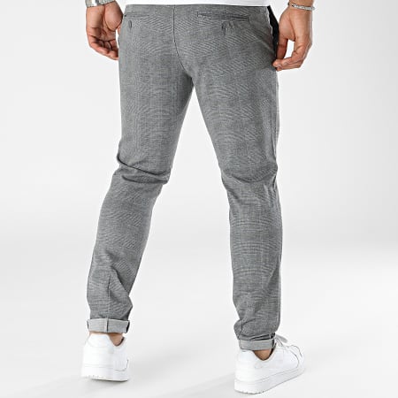 Only And Sons - Pantalon A Carreaux Mark Gris Anthracite Chiné