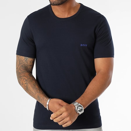 BOSS - Pack de 3 Camisetas RN 50499445 Negro Blanco Azul Marino