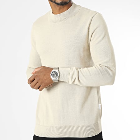 Selected - Pull Col Cheminée Robert Beige