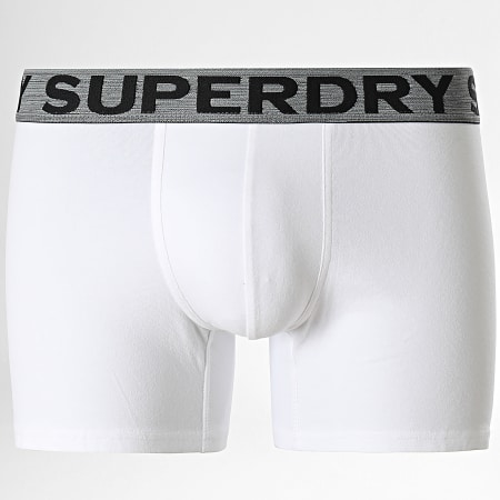 Superdry - Set di 3 boxer classici bianchi
