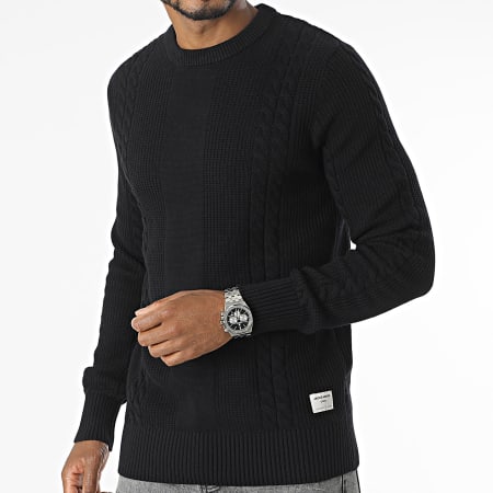 Jack And Jones - Cogrid Cable Jerseyover Negro