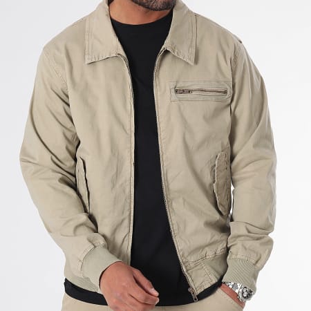 LBO - Conjunto de chaqueta con cremallera y pantalón cargo 0437 Beige