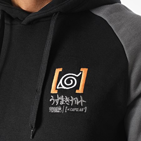 Naruto - Sweat Capuche Naruto 1 Noir Gris Anthracite