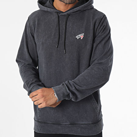 Tommy Jeans - Sweat Capuche Regular Washed Signature 7912 Gris Anthracite