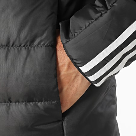 Adidas Performance - Chaqueta larga con capucha Essential 3 Stripes HZ8522 Negro