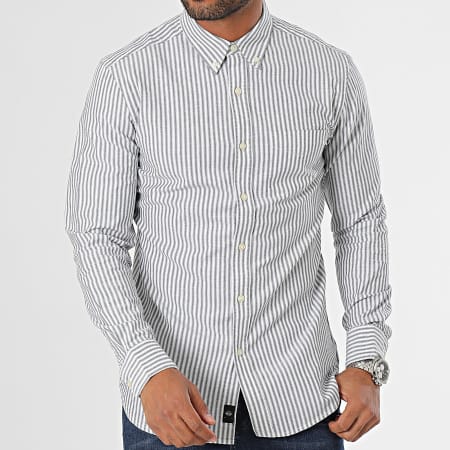 Dockers - Slim Camisa Manga Larga 29599 Blanco Gris