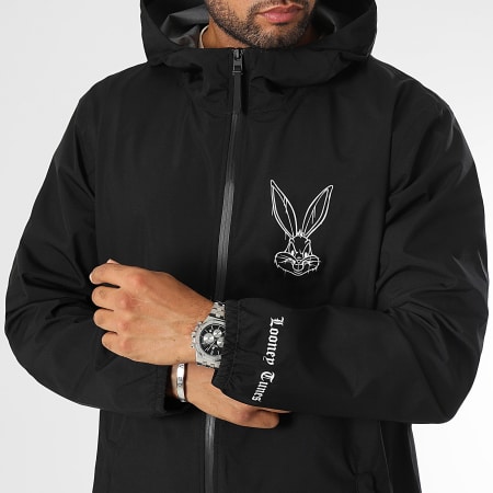 Looney Tunes - Coupe-Vent Capuche Angry Bugs Bunny Noir Blanc
