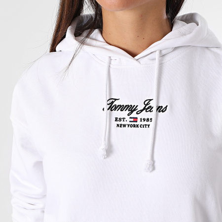 Tommy Jeans - Felpa con cappuccio Bxy Essential Logo Donna 6406 Bianco