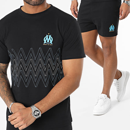 OM - M23059C Set maglia da calcio e pantaloncini da jogging neri